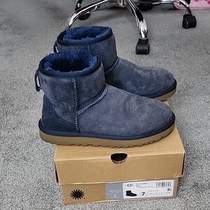UGG Navy Suede Ankle Boots